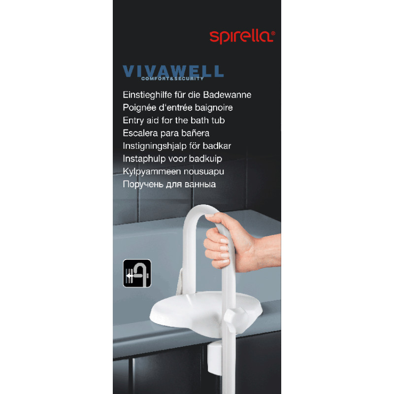 Einstiegsgriff für die Badewanne aus weißem Edelstahl Spirella