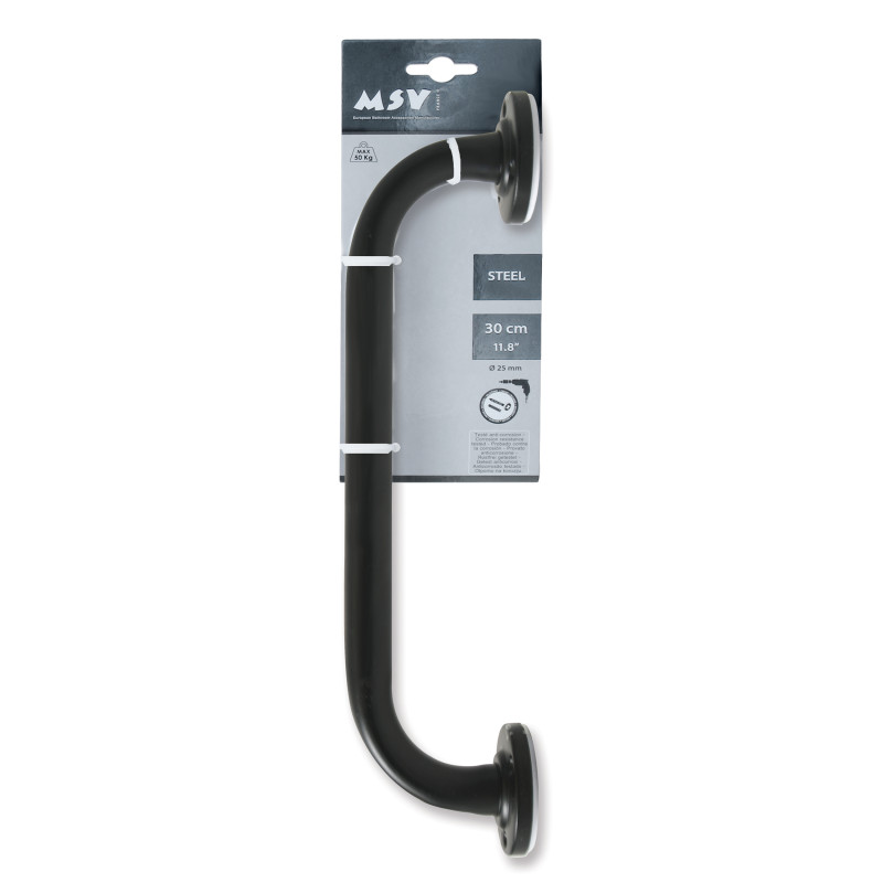 Barra de apoyo Acero 30cm Negro mate MSV