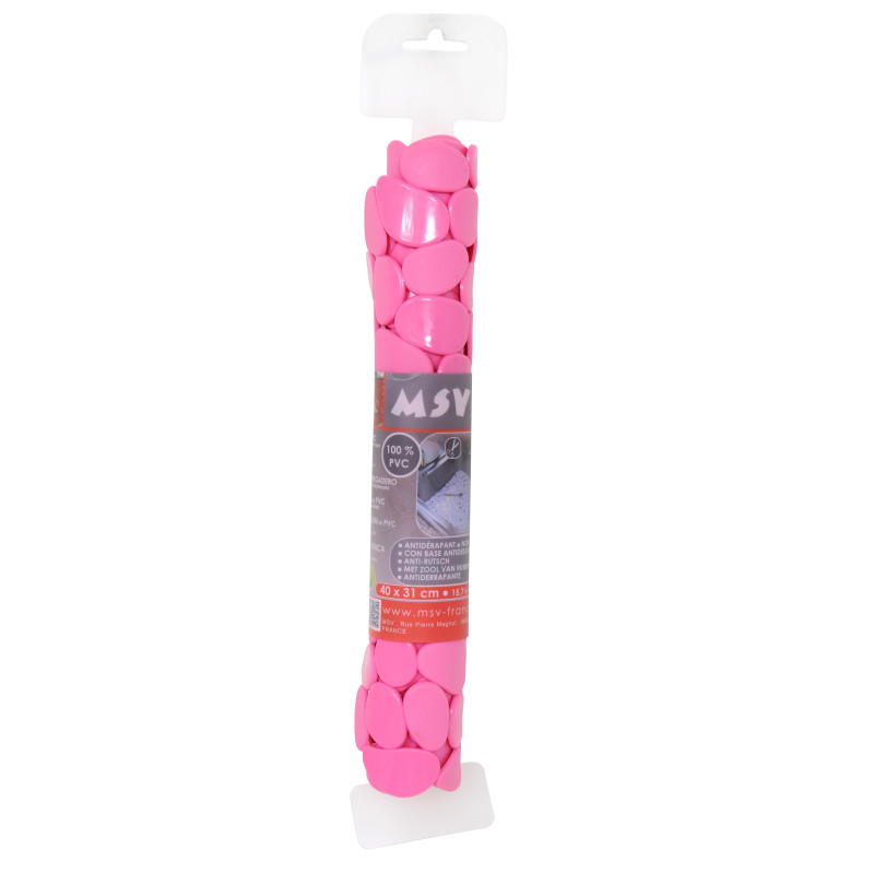 Fond d'évier de cuisine en PVC GALET 40x31cm Rose MSV