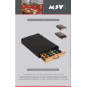 Tiroir de rangement pour capsules Nespresso Design industriel Bambou & Acier ELIE Noir mat MSV