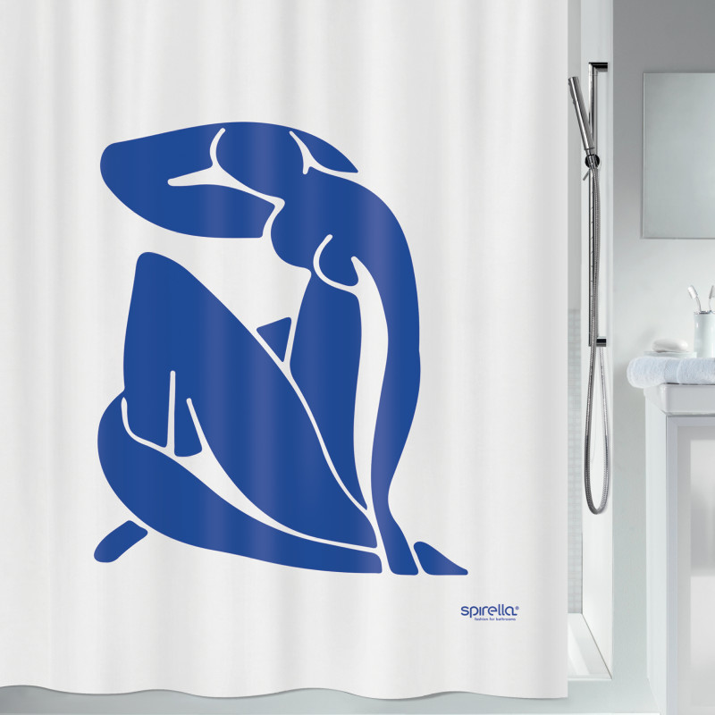 Shower curtain Polyester THALIA 180x200cm Royal Blue Spirella
