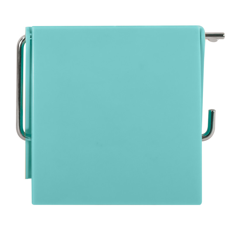 PS Wall Mounted Toilet Roll Holder Aqua & Chrome Steel MSV
