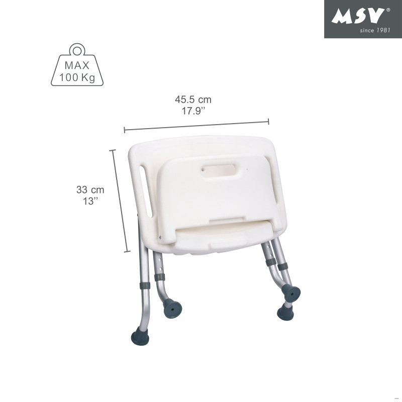 Siège de douche ajustable pliable MSV