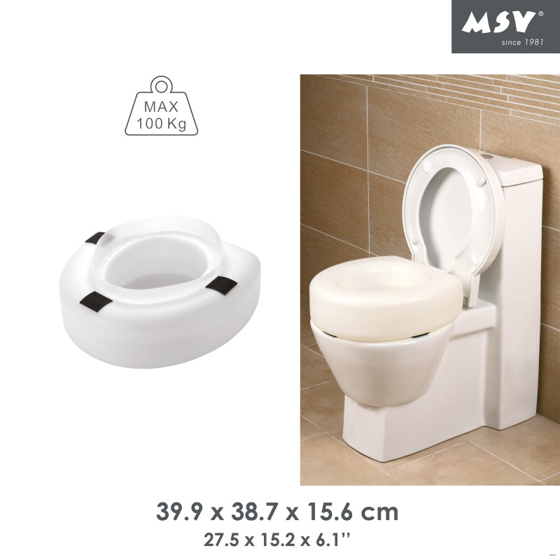Rehausseur WC 15cm pour personne à  mobilité réduite - Max 100kg MSV