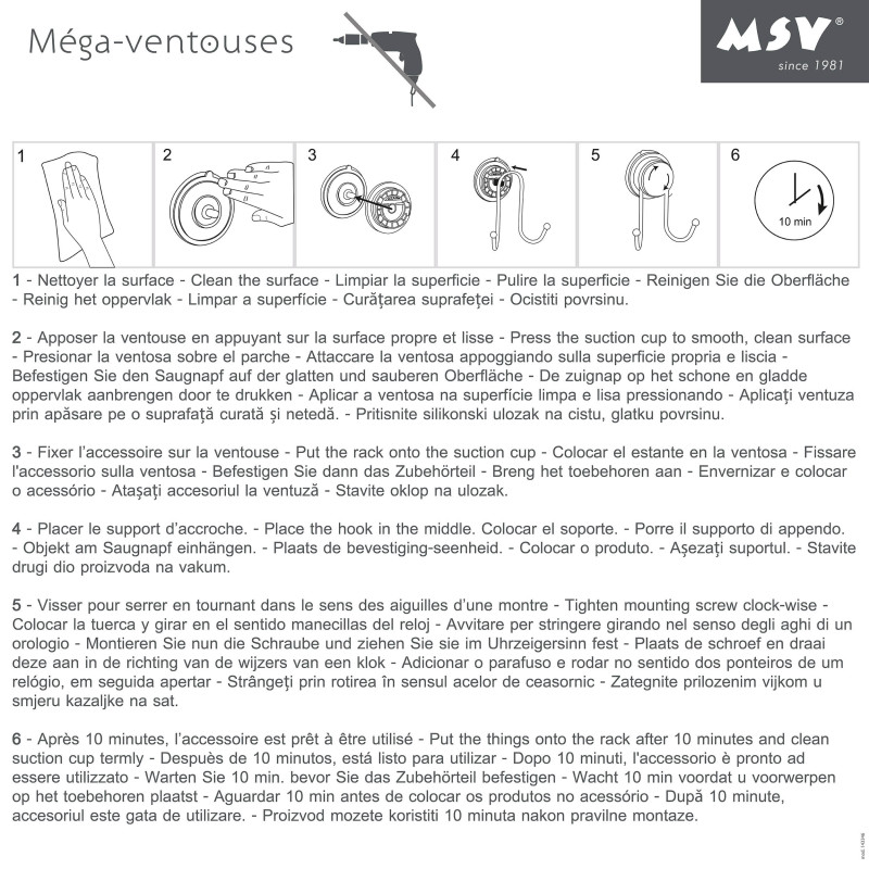 Etagère d'angle de douche à  fixer TABARCA Alu & Verre Satiné MSV