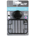 Soap dish with mega suction cup Steel Black MSV