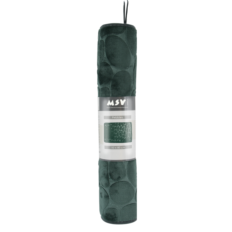 MSV Tapis de bain  Microfibre PEBBLE 40x60cm Vert Foncé