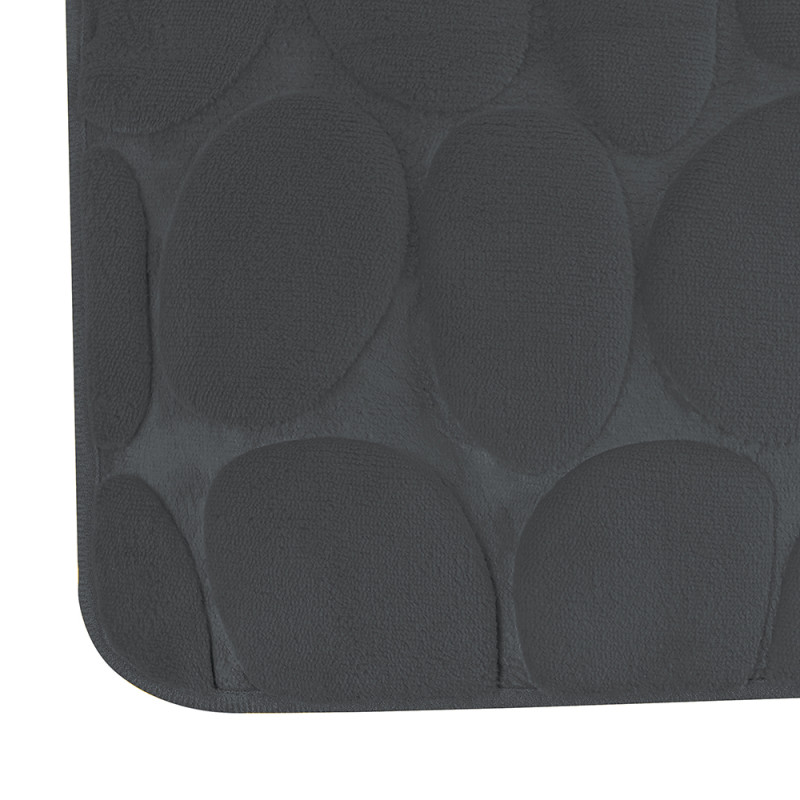MSV Badematte PEBBLE Mikrofaser 40x60cm Dunkelgrau