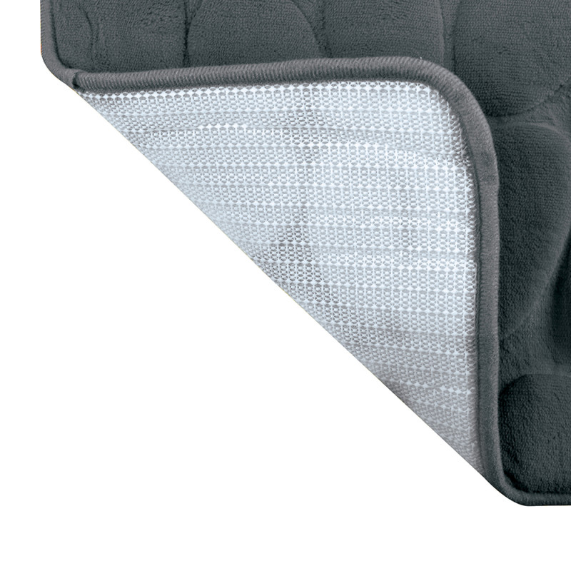 MSV Badematte PEBBLE Mikrofaser 50x80cm Dunkelgrau