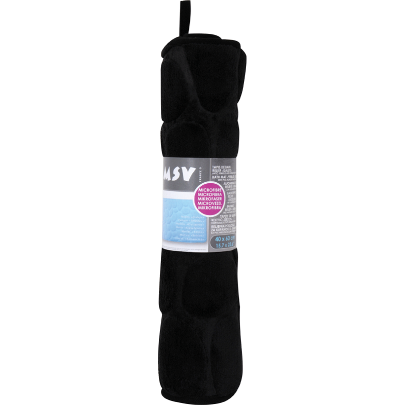 Tapis de bain Microfibre PEBBLE 40x60cm Noir MSV