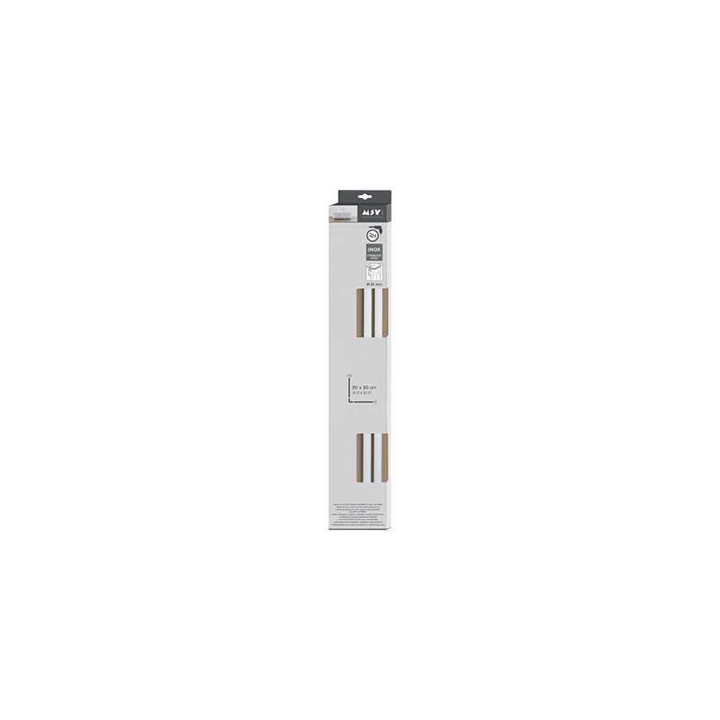 Rod bar for corner shower curtain to fix in Aluminum 80x80cm White MSV