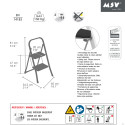 Klappleiter 2 Stufen aus Stahl Weiss max. 150 kg (49 x 43,5 x 83,5 cm) MSV