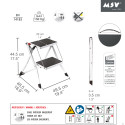 Escalera 2 peldaños de acero ligeros, plegables y antideslizantes, máx. 150 kg MSV