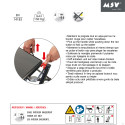 Gradino in acciaio leggero pieghevole e antiscivolo a 2 gradini - Max 150 kg - Nero opaco MSV