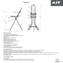 Tabouret de repassage ajustable & pliable en Acier (46x47x91cm) MSV