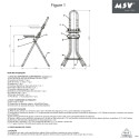 Bügelhocker verstellbar und faltbar aus Stahl 46x47x91 cm MSV