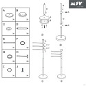 Towel Rack 3 Branches Steel White MSV