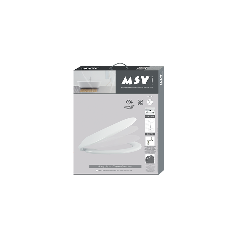 Copriwater WC Thermo Dur EASY CLEAN Bianco - Cerniere in acciaio inox MSV