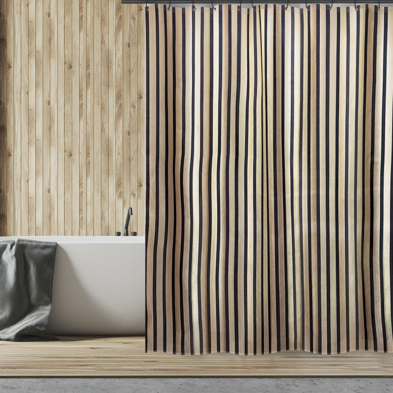 Tenda da doccia in poliestere TESSA 180x200cm nero e beige Spirella