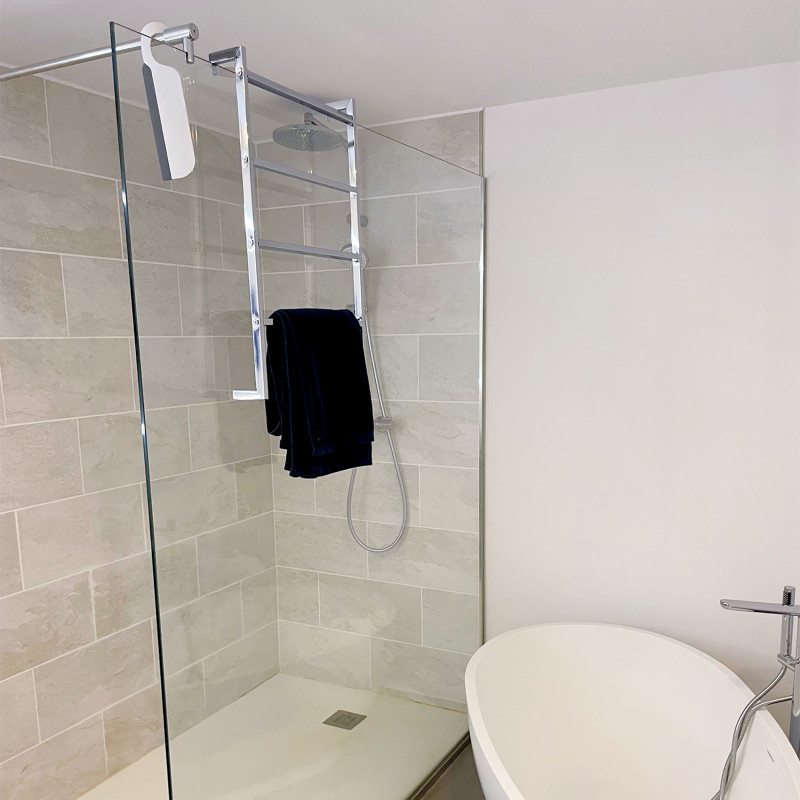 Toallero Will para mamparas de ducha, puertas o montaje en pared MSV