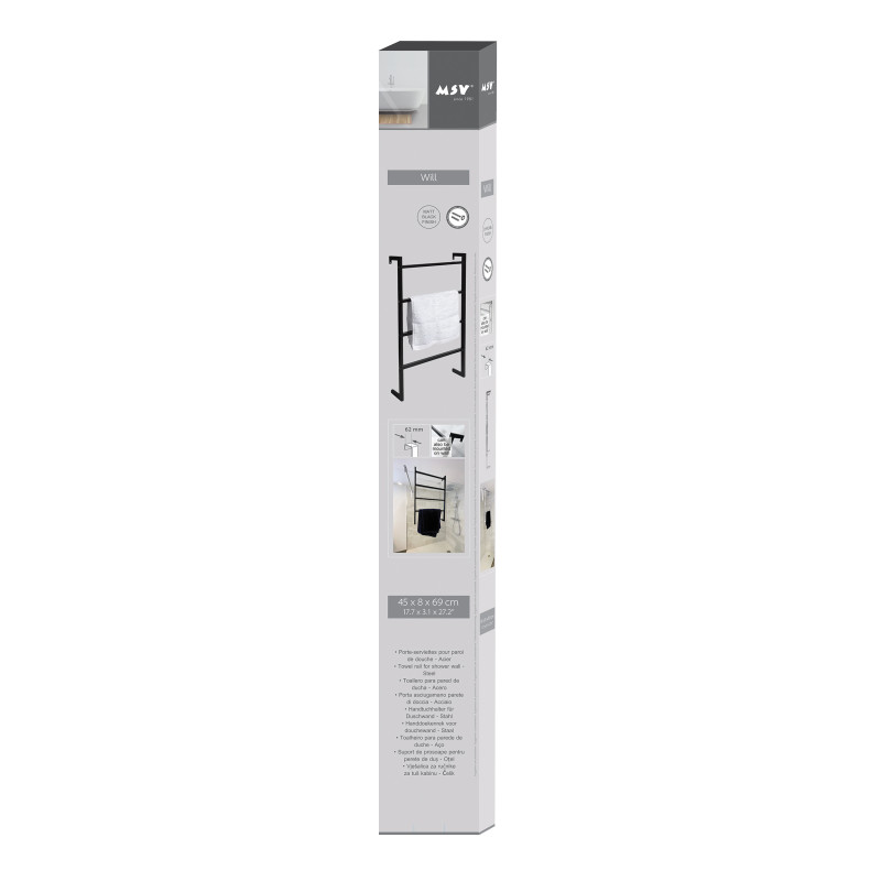 Porte serviettes Will spécial Paroi de douche, Porte ou a fixer au mur MSV