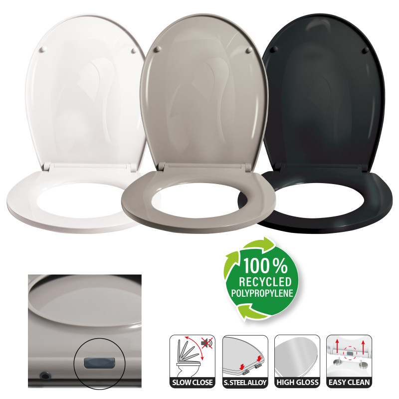 BROOKE PP ASIENTO INODORO 100% RECICLADO BLANCO BRILLO SPIRELLA
