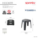 Tabouret grand siège de douche HOCKER Blanc - Max 130kg Spirella
