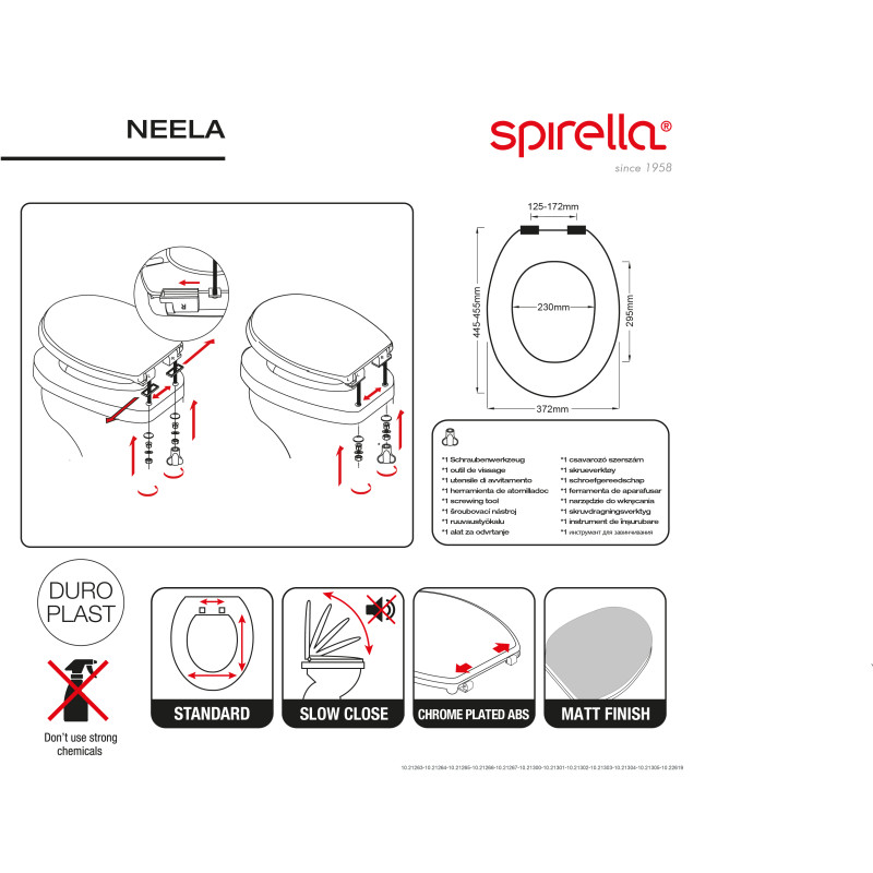 Abattant wc thermo dur avec fermeture silencieuse Blanc mat Spirella
