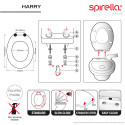 Copriwater WC HARRY bianco - Cerniere in zinco Spirella