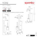 Porte Rouleau papier Wc sur Pied Acier & Bambou YONI Noir Mat