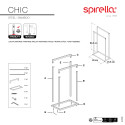 Porte serviettes CHIC Acier & Bambou Noir Spirella