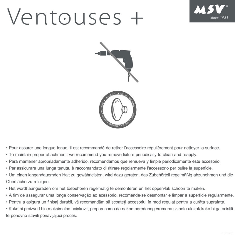 Etagère de douche à  ventouses Chromé MSV