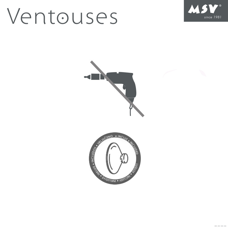 Etagère de douche ovale à  ventouses Chromée MSV