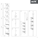 MSV Selbsttragendes Eck-Duschregal Chromstahl Teleskop 145-250cm