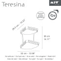 Etagère d'angle de douche 2 niveaux à  fixer TERESINA Alu Satiné MSV