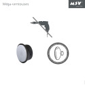 Etagère de douche d'angle à  ventouses 2 Niveaux Bambou & Acier Noir mat MSV