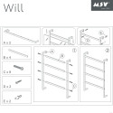 Toallero Will para mamparas de ducha, puertas o montaje en pared MSV
