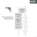Estante de ducha de esquina autoportante 135-260cm Blanco telescópico - Sin taladrar - 4 estantes MSV