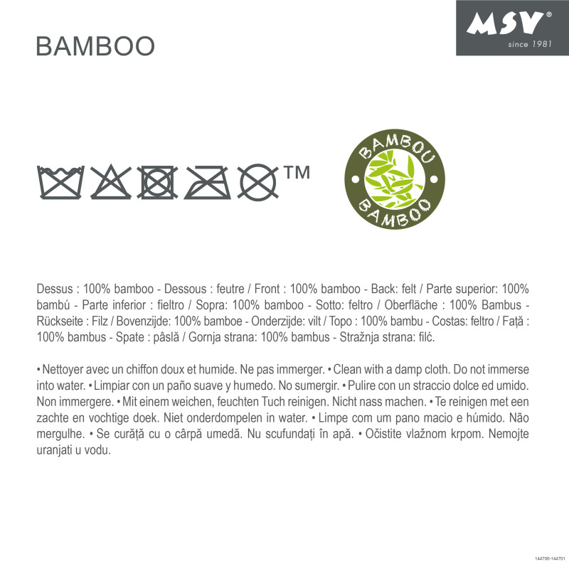 MSV Badematte Bambus ANNIKA 42x64cm