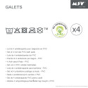 Lot de 4 Tapis antiderapants de douche ou baignoire PVC GALETS 12x13cm Transparent MSV