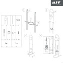 Portarollos escobillero  Combinado Cromo Gris MSV