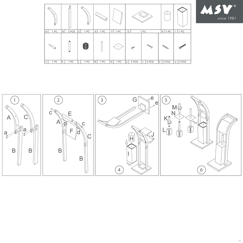 Combined Inclined Wc Bamboo & Stainless Steel MSV