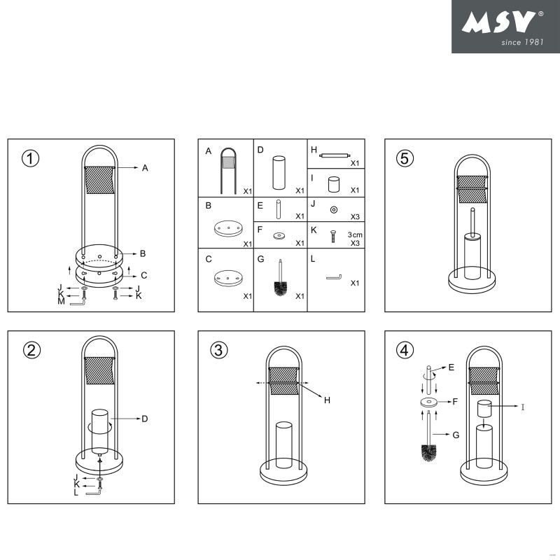 Combiné Wc en Acier Inoxydable Gris MSV