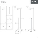 Porte Rouleau papier Wc sur pied Acier MILLY Noir mat MSV