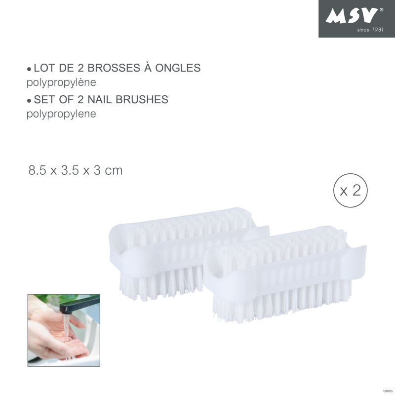 Set di 2 spazzole per pulizia MSV bianche