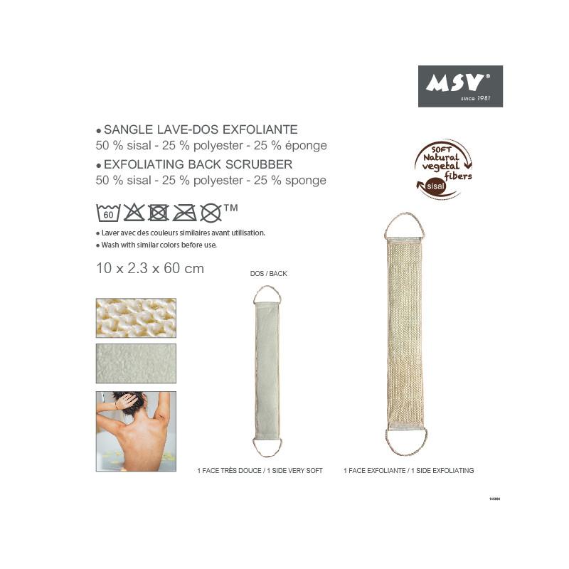 Sangle lave-dos exfoliante en sisal MSV