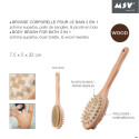 Brosse de bain en bois double face MSV