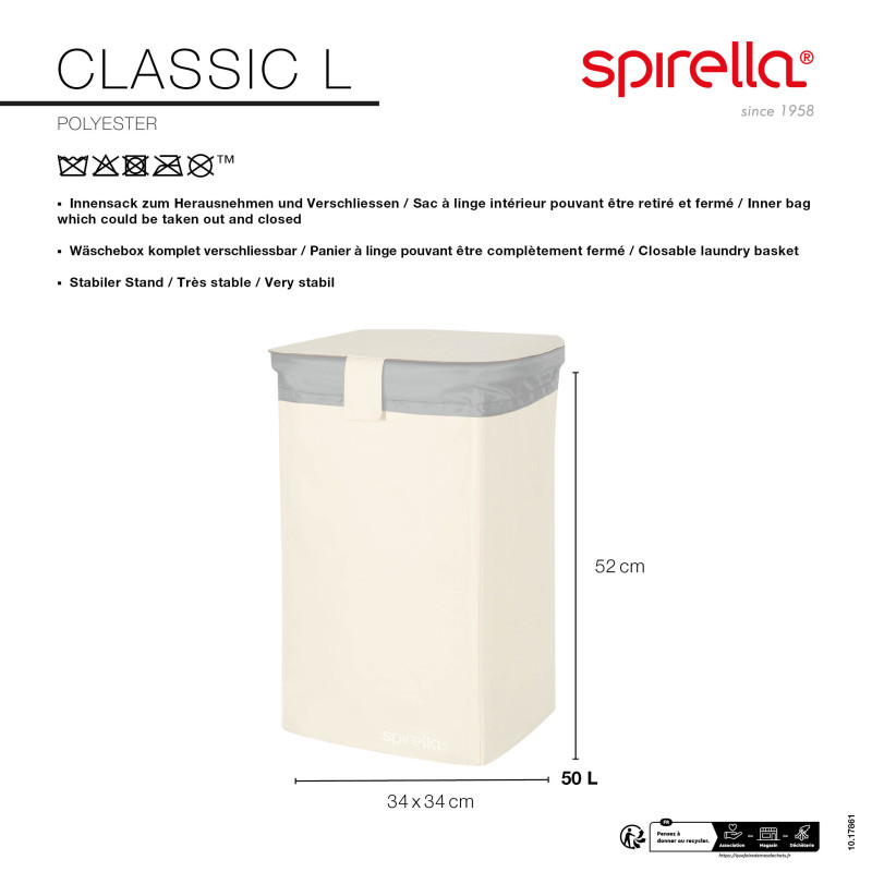 Panier à  linge CLASSIC L 50L Blanc Spirella