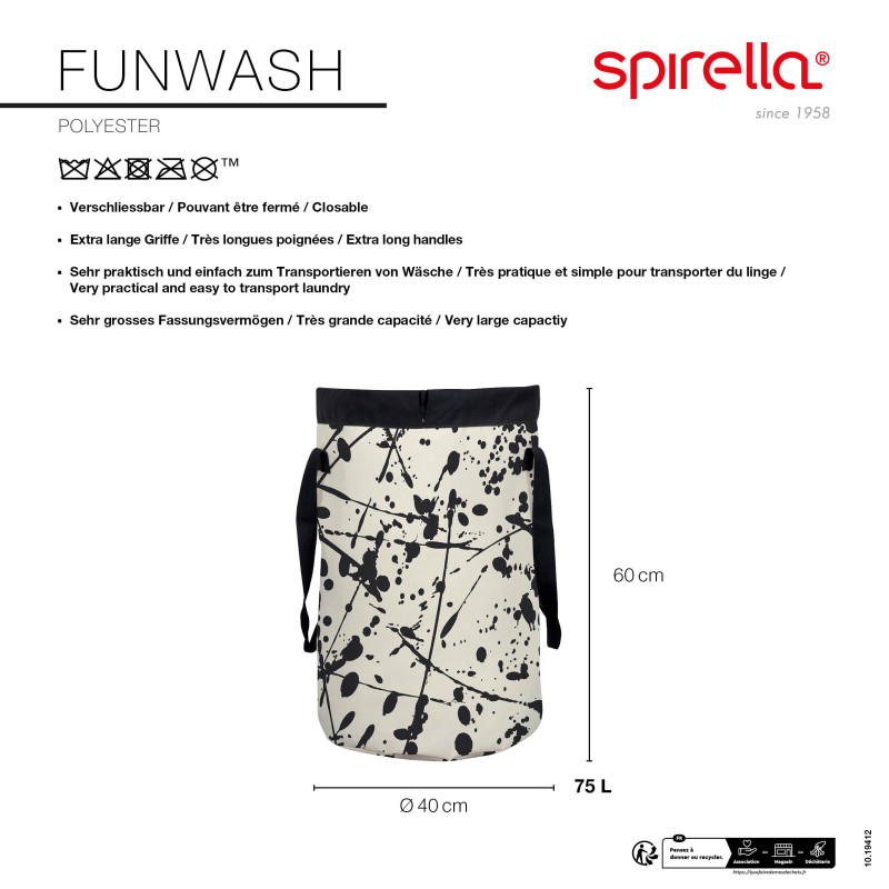 Panier à  linge FUNWASH 75L Blanc Spirella
