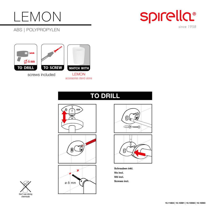 Toallero de pared de aluminio LEMON Blanco Spirella